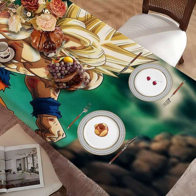 Wasserdichte und staubdichte Tischdecke mit Japanischem Manga Dragon Ball Design aus Polyester für dein Wohnzimmer - Bild 1