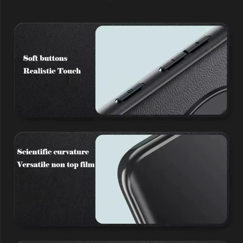Stoßfeste Signature Schutzhülle aus PU-Leder für Motorola Edge 50 60 70 Fusion Ultra und Pro Serie in Schwarz - Bild 3