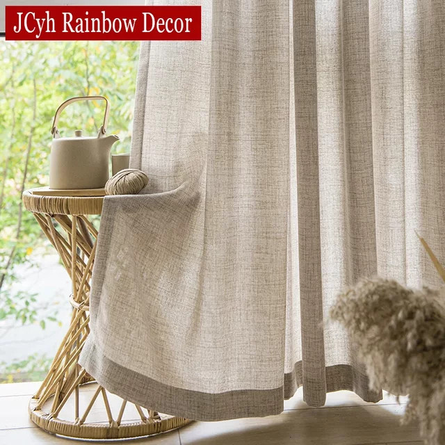 JCyh Rainbow Decor Halb-Tüll-Vorhang im japanischen Stil, transparente Voile-Dekoration für dein Wohnzimmer - Bild 1