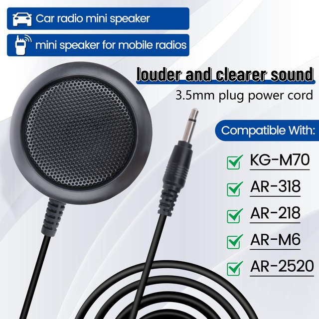 ABBREE KES-4 Externer Lautsprecher für Autoradios mit 3,5 mm Audiostecker in Schwarz - Bild 1