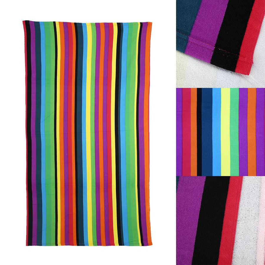 GoolRC Bade- und Strandtuch aus Mikrofaser, schnelltrocknend und wasserabsorbierend, gestreift, Multicolour, B x L: 100 x 180 cm - Bild 3