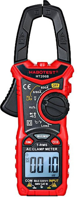 HABOTEST HT206B Digitales Zangenmessgerät für AC/DC-Spannung, AC/DC-Strom und Frequenz in Rot - Bild 1