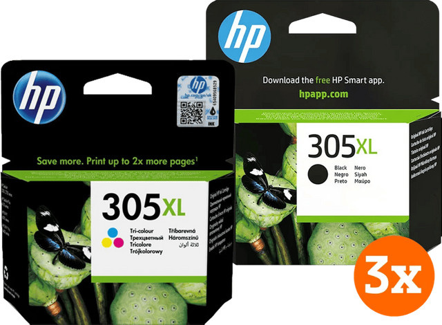HP 305XL Druckerpatronen 4-Farben-Set mit 3 Stück für Tintenstrahldrucker - Bild 1
