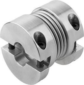 KIPP Metallbalgkupplung Gr. 60 aus Aluminium in Silber, D1: 32 mm, D2: 32 mm, L: 67 mm - Bild 1