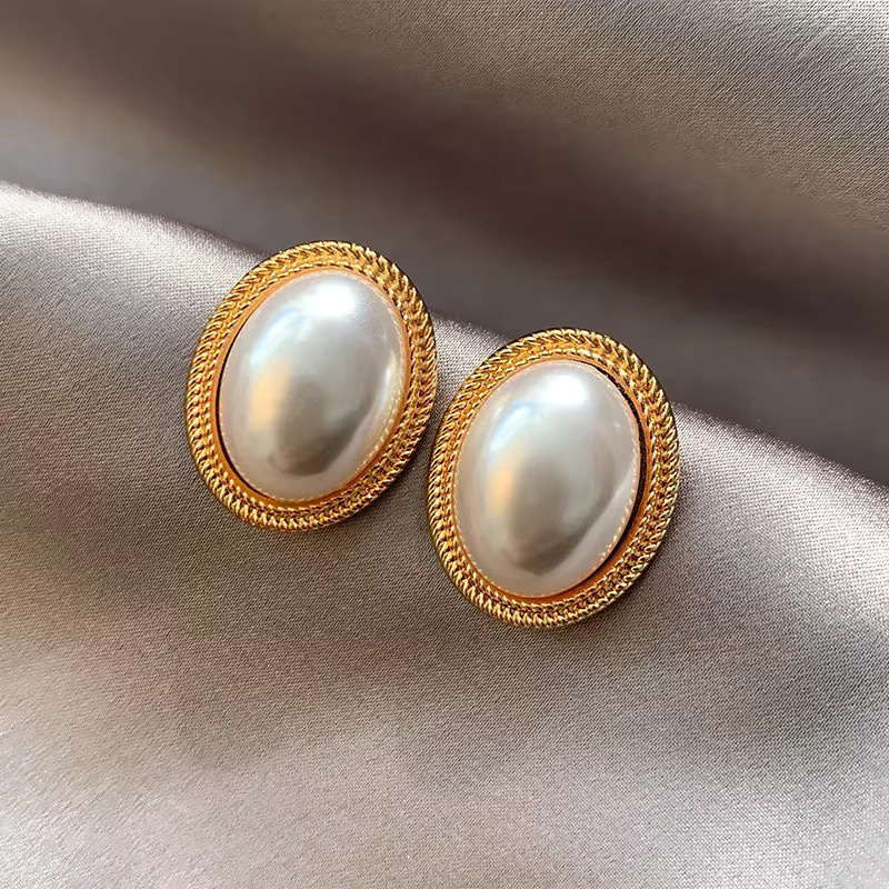 DAIZHEMEI Ohrring, Perle, Gold, Damen - Bild 2