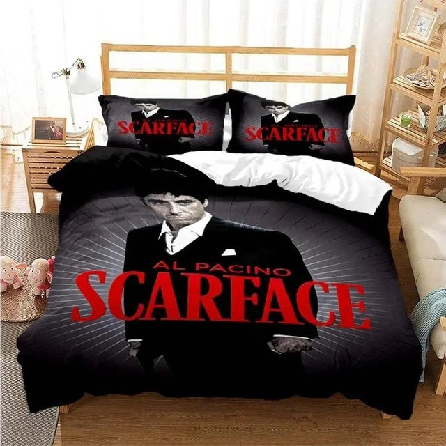 Scarface Bettwäsche-Set von Jessica Chen, 3-teilig, Schwarz, B/H: 135 x 200 cm - Bild 1