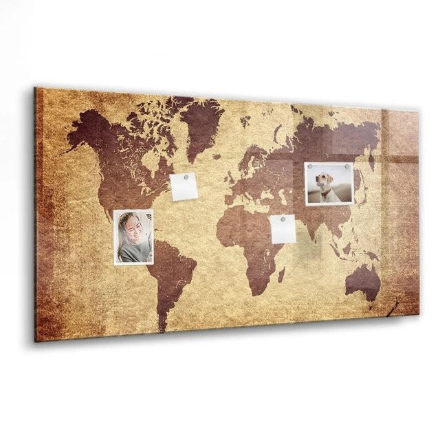 Tulup Magnettafel Karte Der Alten Welt aus Glas, Weiß, B: 120 cm, H: 60 cm - Bild 1
