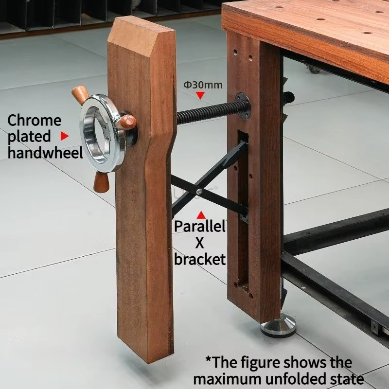LTOOLS Holzbearbeitungs-Tischbeinklemme mit Trägheits-Handrad und Parallel-X-Halterung in Silber - Bild 2