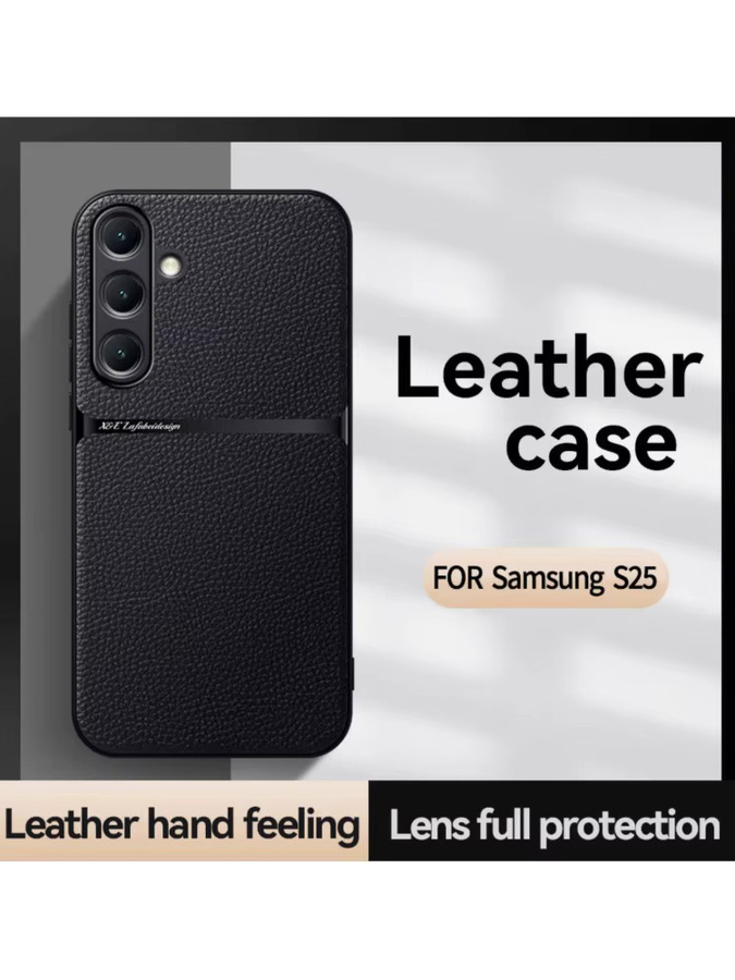 Luxus Leder Schutzhülle mit MagSafe Magnet für Samsung Galaxy S25 Ultra, S25 Plus, S24, S23 und S22 in Schwarz, Stoßfest und Matt - Bild 6