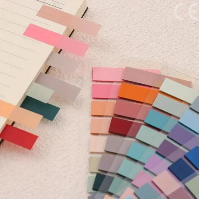 200 Stück Transparente PET Index Tabs in Morandi Farben, Fluoreszierende Klebemarkierungen und Pfeil-Flaggen für Büro und Planer, Mehrfarbig - Bild 1