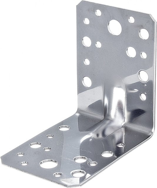 GAH Alberts Schwerlast Winkelverbinder mit Sicke aus Edelstahl, Farbe: Silber, B/T/H: 90 x 90 x 65 mm - Bild 1