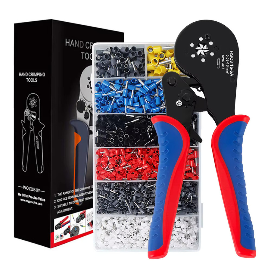 Wozobuy Sechskant-Crimpwerkzeug Ferrulen-Crimper für Aderendhülsen und Kabelschuhe 0,08-16mm² / AWG28-5 - Bild 7
