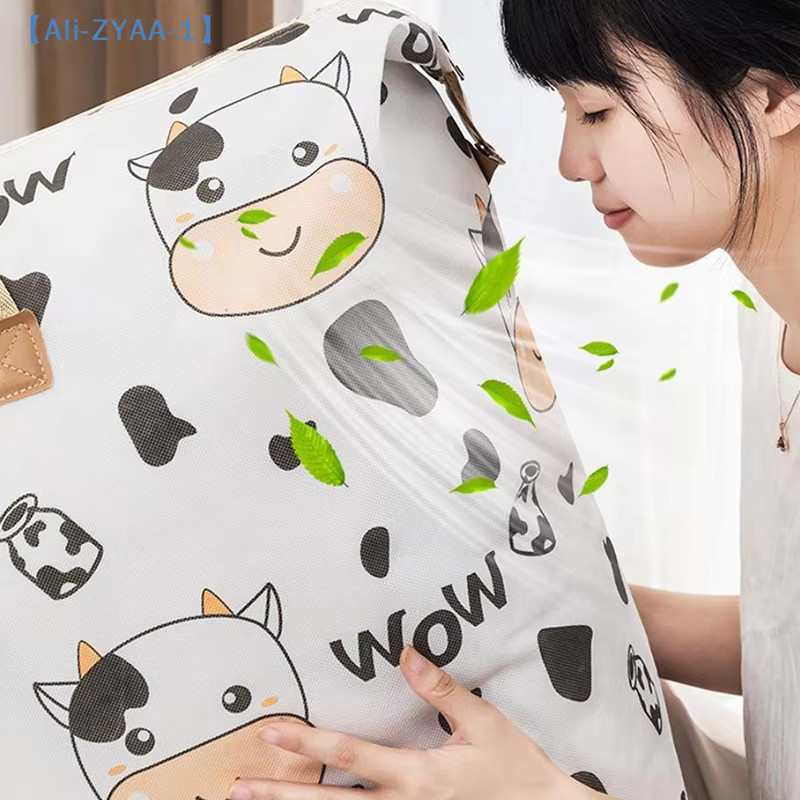 GUOMUZI Quilt-Aufbewahrungstasche mit Griffen aus Stoff für Kleidung und Bettzeug - Bild 3
