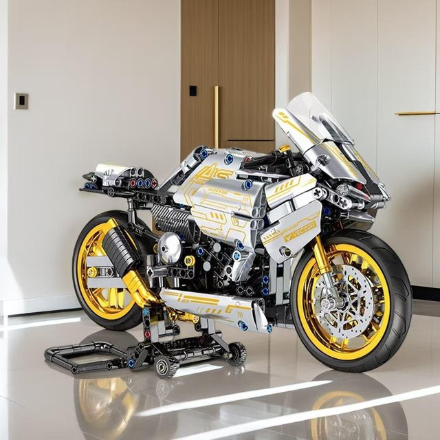 Yiran toy Weißgold Motorrad Bausteine 2431 Teile ab 14 Jahren - Bild 1