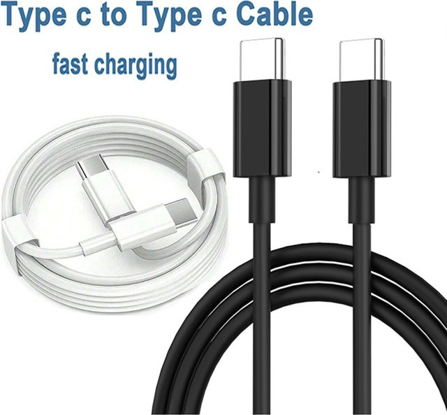 Koovesy USB-C auf Typ-C Schnellladekabel mit 60W PD Leistung in Gelb - Bild 1