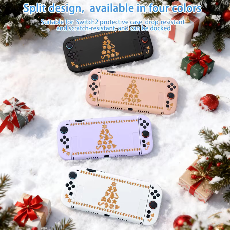 Stoßfeste Softshell-Schutzhülle für Nintendo Switch2 im Weihnachtsthema in Weiß - Bild 2