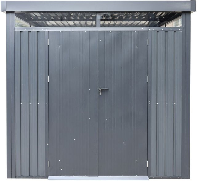 Metall-Gerätehaus Rioja mit Doppeltür in Anthrazit, B/T/H: 230 x 230 x 222 cm - Bild 1