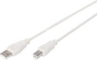 DIGITUS USB 2.0 Anschlusskabel USB-A auf USB-B in Weiß - Bild 1