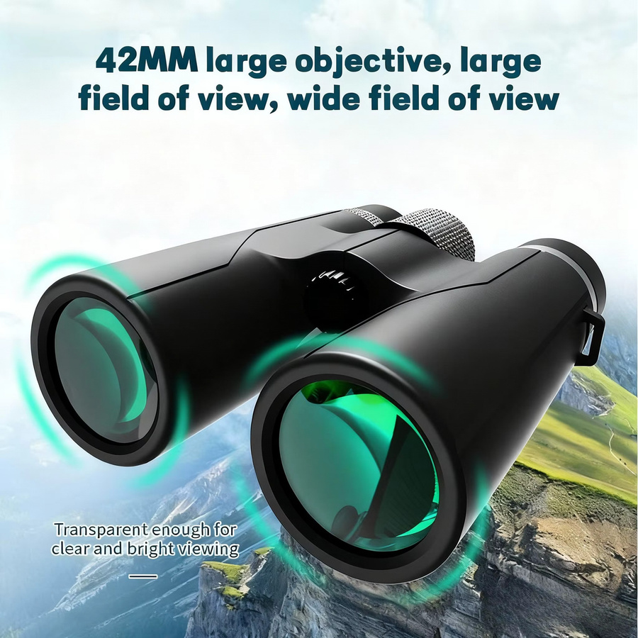 Wide World View HD-Fernglas 10x42 in Schwarz für Reisen und Vogelbeobachtung - Bild 4