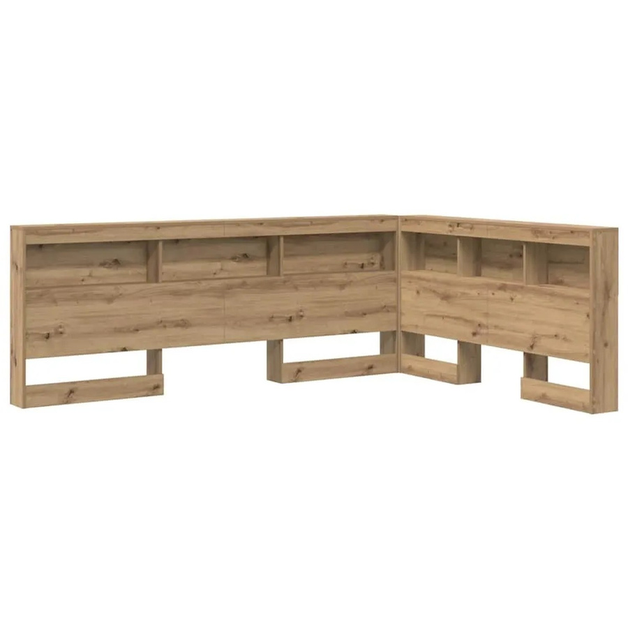 vidaXL Aufbewahrungskopfteil Artisan-Eiche mit integriertem Regal und USB-Ladeport, Farbe: Braun, B/H/T: 160 x 76,5 x 76,5 cm - Bild 2