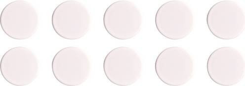 Magnetoplan Magnet Basic Serie runde Magnete aus Ferrit und Kunststoff in Weiß, Durchmesser: 3,2 cm, 10 Stück - Bild 1