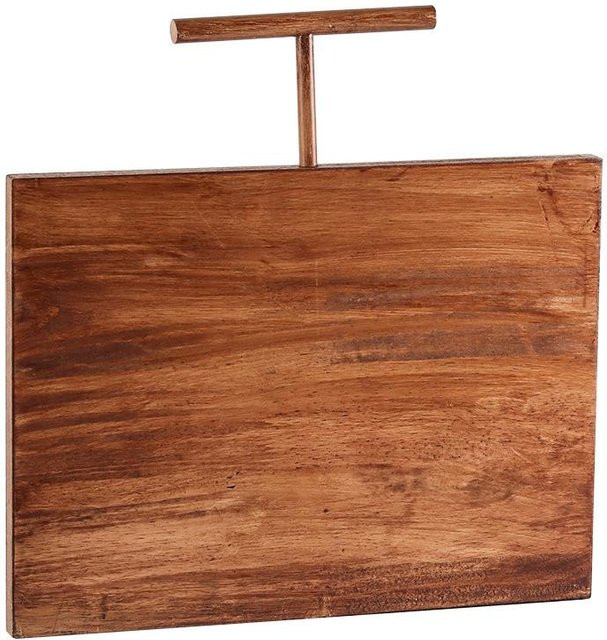 Geometrisches Schneidebrett aus Massivholz in Braun als minimalistische Dekoration für Küche und Tisch B/T/H: 43,0 x 40,0 x 2,0 cm - Bild 1
