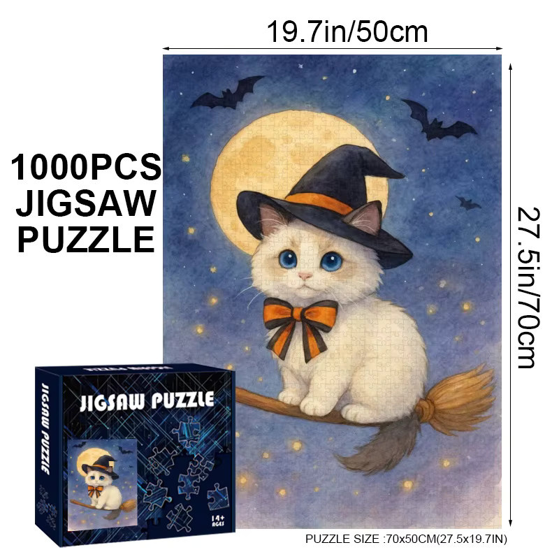 AZNM Katzenreiter Besen Fantasieszene, Puzzle, ab 14 Jahren - Bild 4