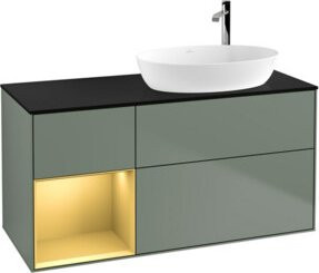 V&B Waschtischunterschrank Finion mit Wandbeleuchtung, Farbe Gold, B/T/H: 120 x 50,1 x 50,1 cm - Bild 1
