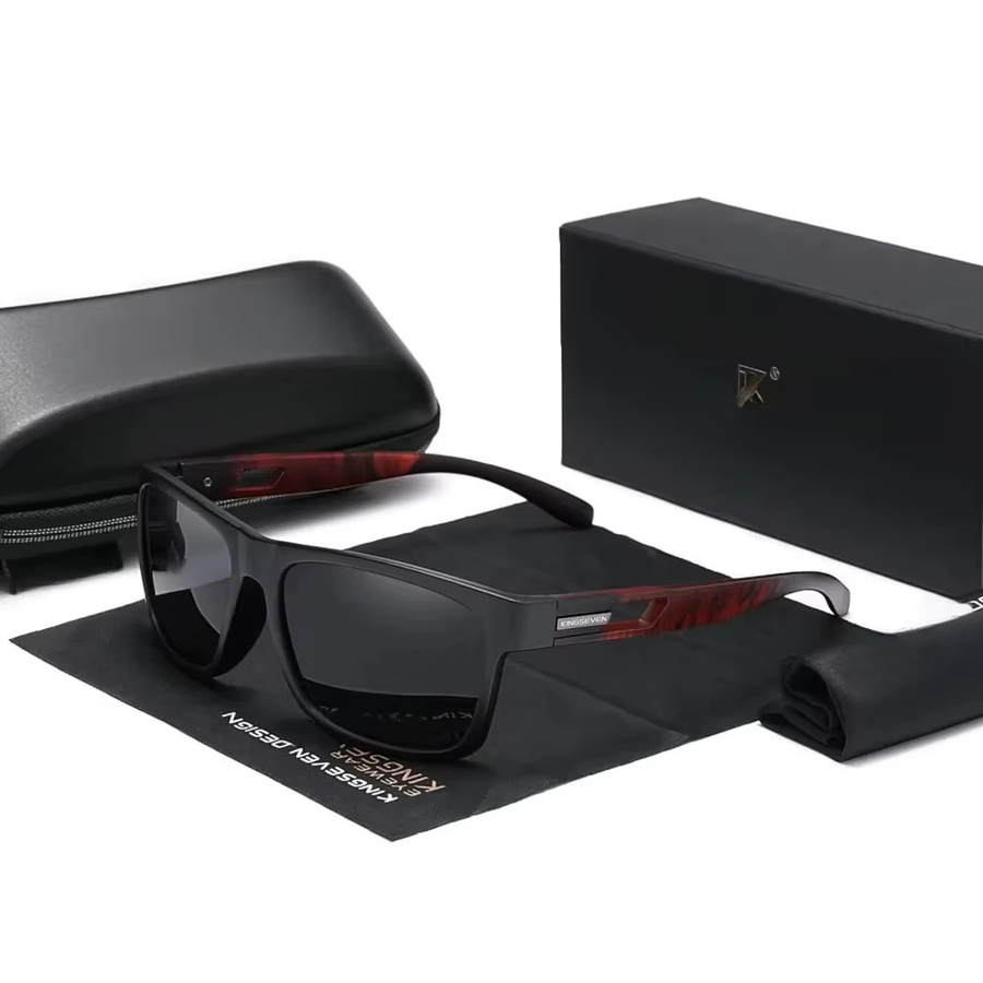 KINGSEVEN Sonnenbrille, Vollrand, Kunststoff, Schwarz, Unisex, polarisiert - Bild 3