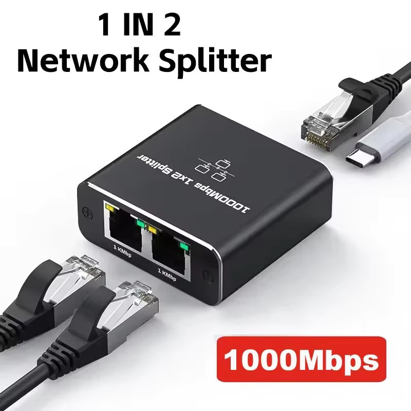 FEIWIMI Gigabit Ethernet Switch RJ45 LAN Splitter Adapter 1000Mbps Netzwerk Verlängerung Schwarz - Bild 7