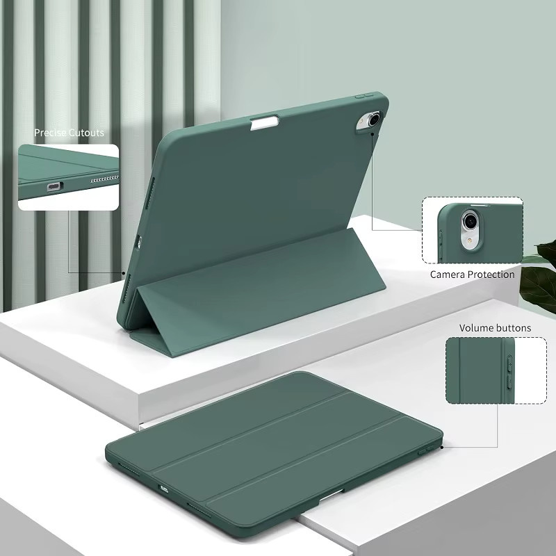 Funda Hülle mit Pencil Slot für Apple iPad Air und iPad Pro in Schwarz oder Grün - Bild 2