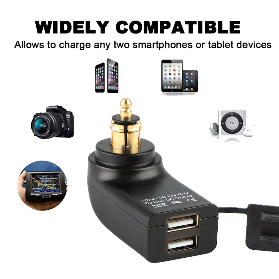 Motorrad Dual USB Steckdose Ladegerät Adapter RI2FR in Schwarz und Blau für BMW R1200RT F850GS F700GS F800 GS/ST R1300GS ADV R12 R1200GS R1250GS - Bild 4