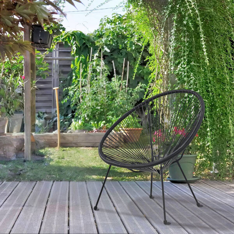 POCOline Gartenstuhl Acapulco in Schwarz aus Polyratten und Stahl, B/H/T: 73 x 84 x 76 cm - Bild 3