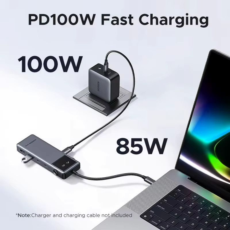UGREEN Uno 6-in-1 USB-C Hub in Grau mit 4K60Hz HDMI, PD100W und 10Gbps USB 3.2 für Laptop und MacBook Pro Air - Bild 4
