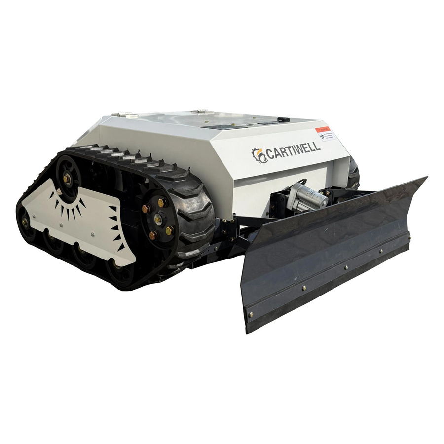 CARTIWELL Elektro Rasenmäher CW-500E mit Kettenantrieb, Schneepflug und Fernbedienung in Weiß - Bild 2