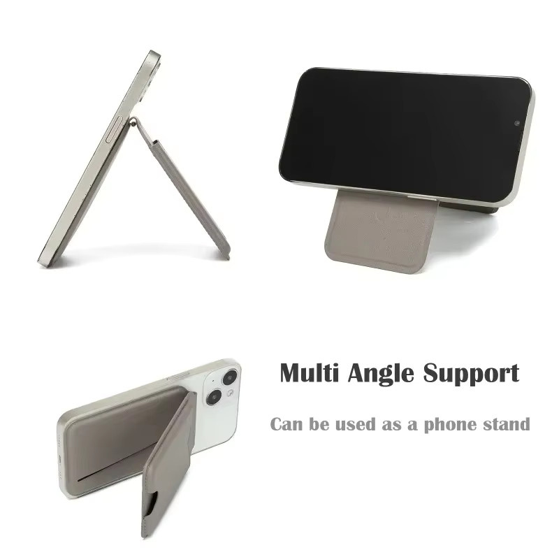 INEYES Magnetische Brieftasche mit Spiegel in Blau, kompatibel mit MagSafe, verstellbarer Ständer aus PU-Leder und Kartenhalter für dein iPhone - Bild 3