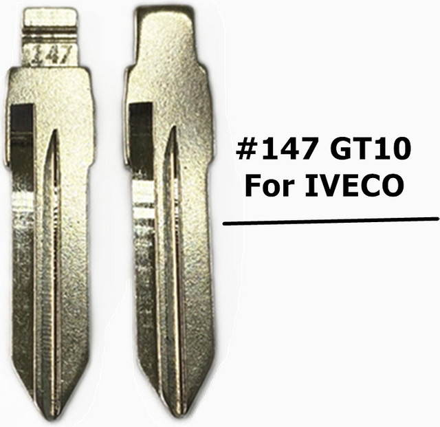 IWOWKEY 10 Stück Metall Blank Uncut Flip KD VVDI Remote Key Blade für IVECO Ersatzschlüssel, Farbe: Silber - Bild 1