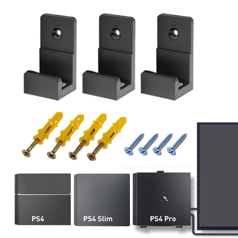 DATA FROG Wandhalterung für PS4 Controller in Schwarz, Universal Halterung für PS4, PS4 Pro und PS4 Slim inklusive Schrauben - Bild 5