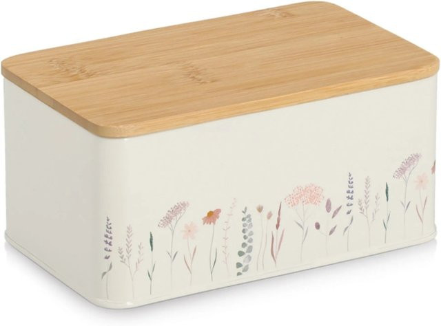 Zeller Vorratsdose Flowers mit Bambusdeckel, Weiß - Bild 1