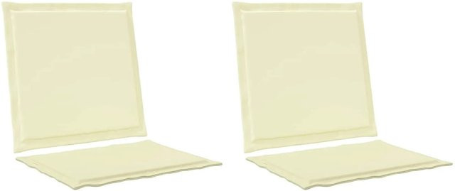 vidaXL Sitz- und Rückenkissen 2er Set Beige aus Polyester mit Schaumstoff B/B/H: 47 x 45 x 2 cm - Bild 1
