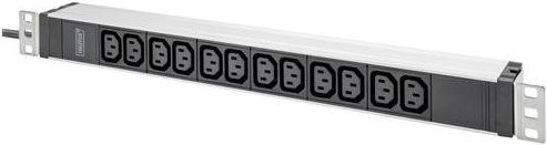 Digitus DN-95426 19 Zoll Netzwerkschrank-Steckdosenleiste PDU mit 12 C13 Anschlüssen, 1 HE, Schwarz/Silber - Bild 1