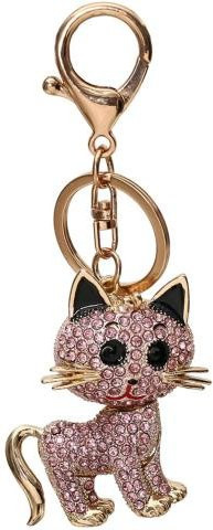 Anhänger Cartoon-Katze, bunte Strasssteine, rosa, Unisex - Bild 1