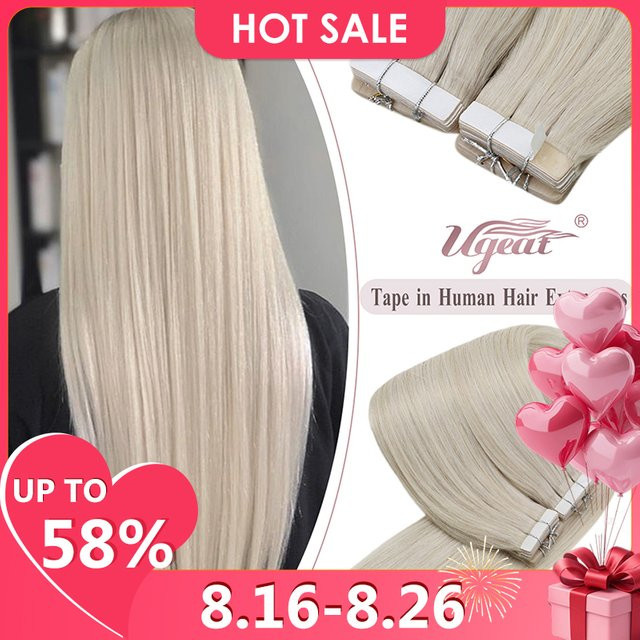 Ugeat Tape-in Haarverlängerungen, Echthaar, Brasilianisches Remy-Haar, Balayage, Damen - Bild 1
