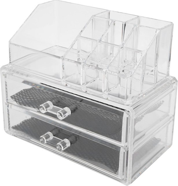 Shoemst Make-up Aufbewahrungsbox Set, Zweistöckige Schmuck und Lippenstift Organizer Display Halter - Bild 1