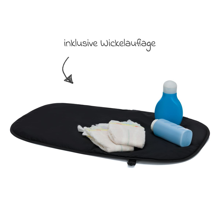 Fillikid Wickeltasche Toulouse mit Wickelauflage und Fächern in Schwarz - Bild 2