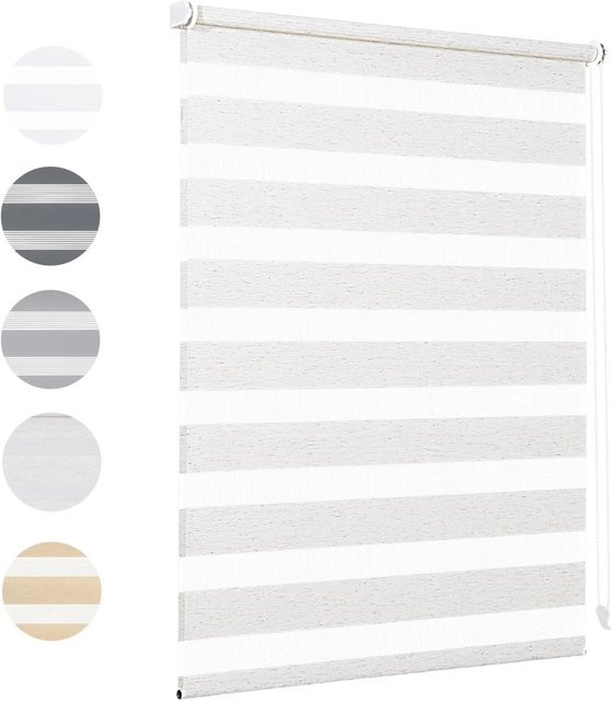 Sekey Doppelrollo Klemmfix Day & Night ohne Bohren, blickdicht, gestreift, Breite: 45 cm, Höhe: 130 cm - Bild 1