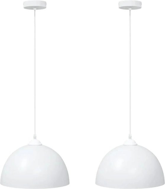 vidaXL Pendelleuchten 2er-Set aus Metall in Weiß und Bronze, höhenverstellbar, E27, Durchmesser: 30 cm - Bild 1