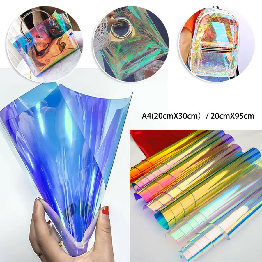 Transparente Regenbogen Holografik PVC Folie für DIY Handwerk in Mehrfarbig - Bild 4