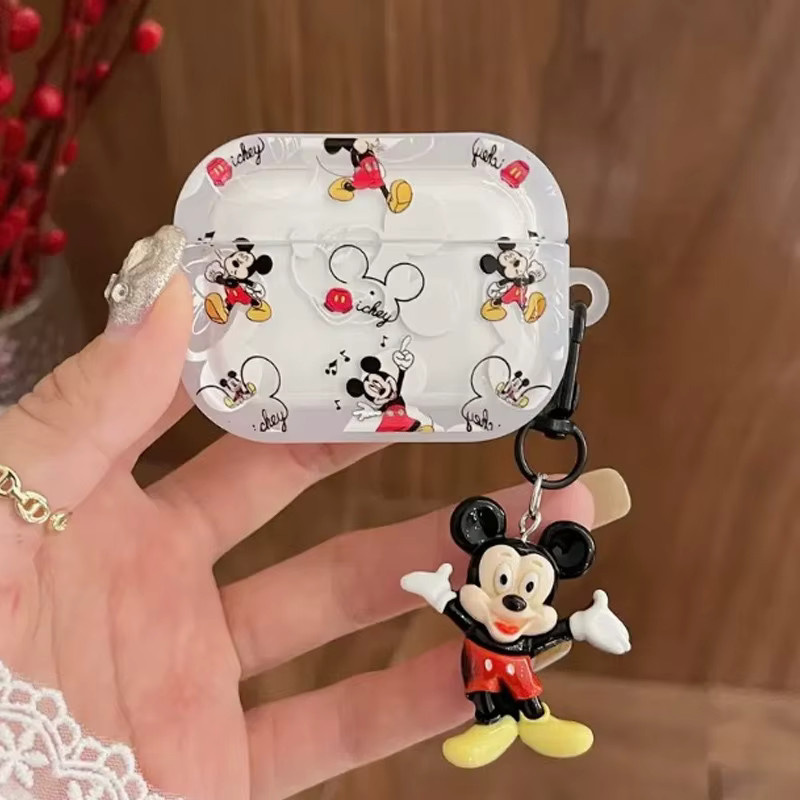 Beast Kingdom Mickey Mouse Schutzhülle für AirPods Pro mit Schlüsselanhänger, transparent - Bild 3