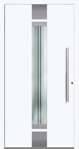 KNOCK Aluminium-Haustür LYON in Weiß mit Glaseinsatz, modern, RC2, B: 110,0 cm, H: 210,0 cm, T: 58,4 cm - Bild 1